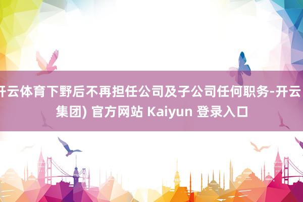 开云体育下野后不再担任公司及子公司任何职务-开云 (集团) 官方网站 Kaiyun 登录入口