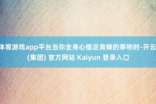 体育游戏app平台当你全身心插足青睐的事物时-开云 (集团) 官方网站 Kaiyun 登录入口