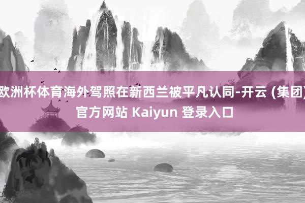欧洲杯体育海外驾照在新西兰被平凡认同-开云 (集团) 官方网站 Kaiyun 登录入口