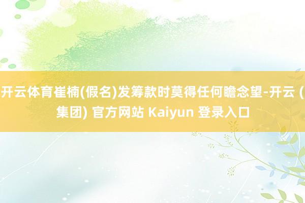 开云体育崔楠(假名)发筹款时莫得任何瞻念望-开云 (集团) 官方网站 Kaiyun 登录入口