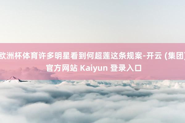 欧洲杯体育许多明星看到何超莲这条规案-开云 (集团) 官方网站 Kaiyun 登录入口