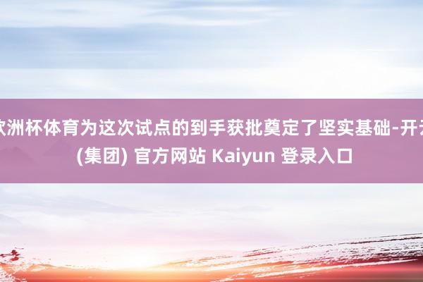 欧洲杯体育为这次试点的到手获批奠定了坚实基础-开云 (集团) 官方网站 Kaiyun 登录入口