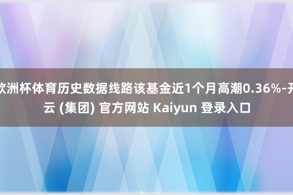 欧洲杯体育历史数据线路该基金近1个月高潮0.36%-开云 (集团) 官方网站 Kaiyun 登录入口