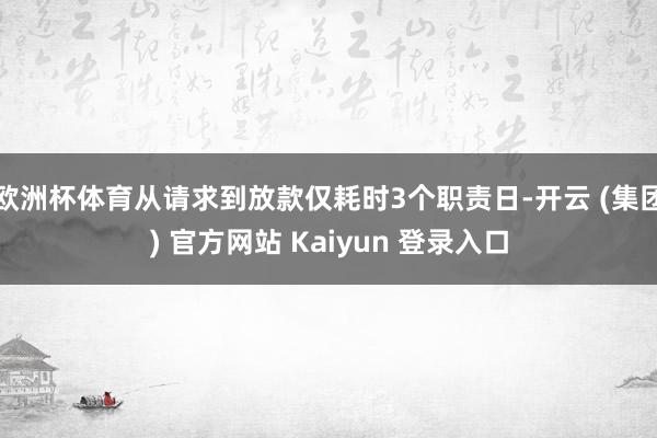 欧洲杯体育从请求到放款仅耗时3个职责日-开云 (集团) 官方网站 Kaiyun 登录入口