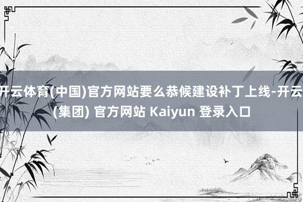 开云体育(中国)官方网站要么恭候建设补丁上线-开云 (集团) 官方网站 Kaiyun 登录入口