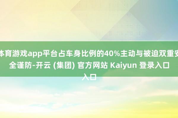 体育游戏app平台占车身比例的40%主动与被迫双重安全谨防-开云 (集团) 官方网站 Kaiyun 登录入口