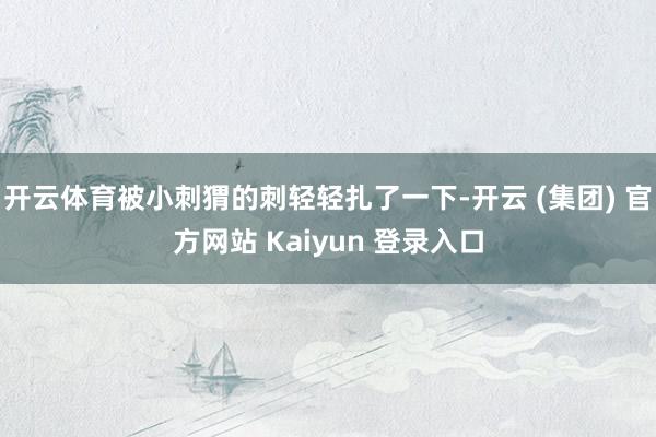 开云体育被小刺猬的刺轻轻扎了一下-开云 (集团) 官方网站 Kaiyun 登录入口