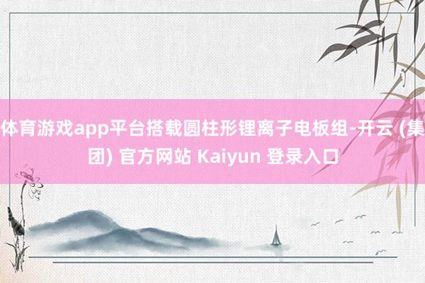 体育游戏app平台搭载圆柱形锂离子电板组-开云 (集团) 官方网站 Kaiyun 登录入口