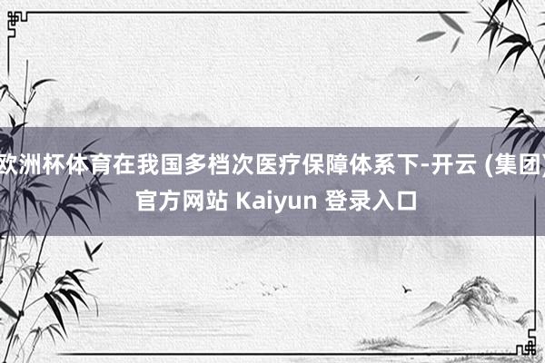 欧洲杯体育在我国多档次医疗保障体系下-开云 (集团) 官方网站 Kaiyun 登录入口