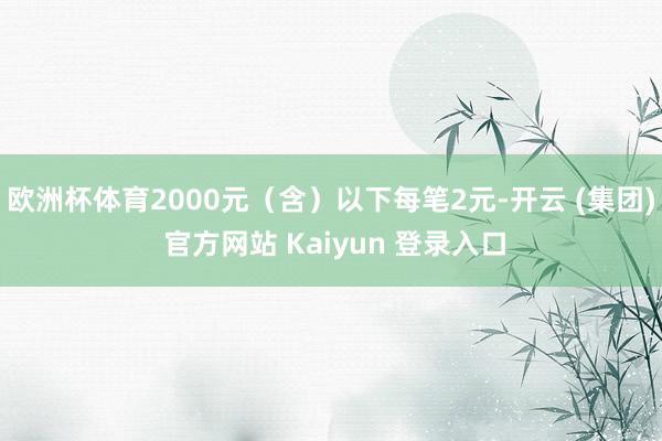 欧洲杯体育2000元（含）以下每笔2元-开云 (集团) 官方网站 Kaiyun 登录入口