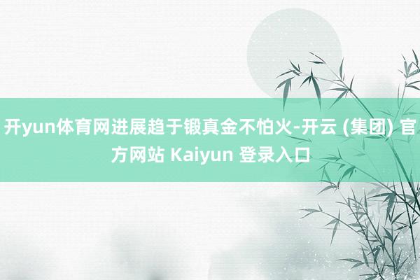 开yun体育网进展趋于锻真金不怕火-开云 (集团) 官方网站 Kaiyun 登录入口