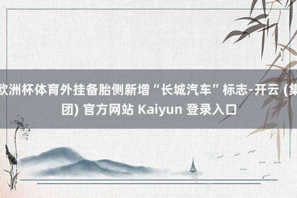 欧洲杯体育外挂备胎侧新增“长城汽车”标志-开云 (集团) 官方网站 Kaiyun 登录入口