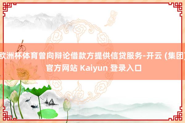 欧洲杯体育曾向辩论借款方提供信贷服务-开云 (集团) 官方网站 Kaiyun 登录入口