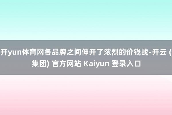 开yun体育网各品牌之间伸开了浓烈的价钱战-开云 (集团) 官方网站 Kaiyun 登录入口