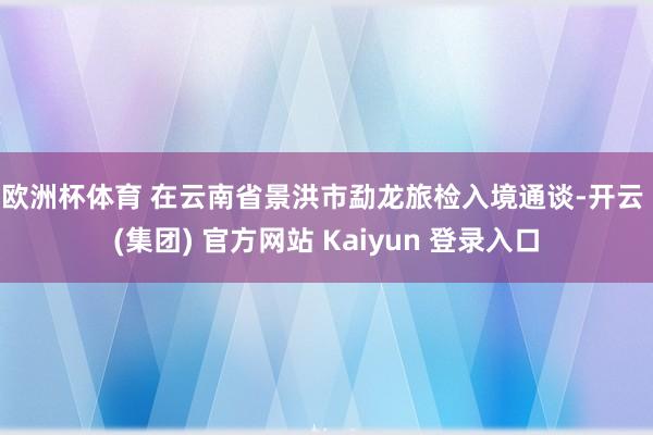 欧洲杯体育 在云南省景洪市勐龙旅检入境通谈-开云 (集团) 官方网站 Kaiyun 登录入口