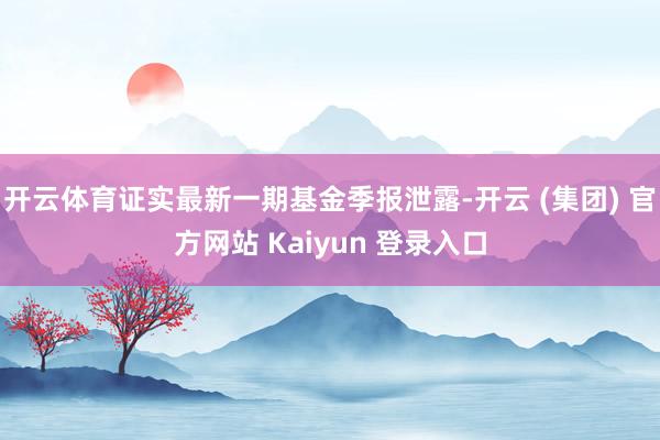 开云体育证实最新一期基金季报泄露-开云 (集团) 官方网站 Kaiyun 登录入口