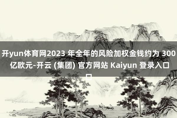 开yun体育网2023 年全年的风险加权金钱约为 300 亿欧元-开云 (集团) 官方网站 Kaiyun 登录入口