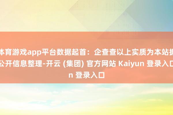 体育游戏app平台数据起首：企查查以上实质为本站据公开信息整理-开云 (集团) 官方网站 Kaiyun 登录入口