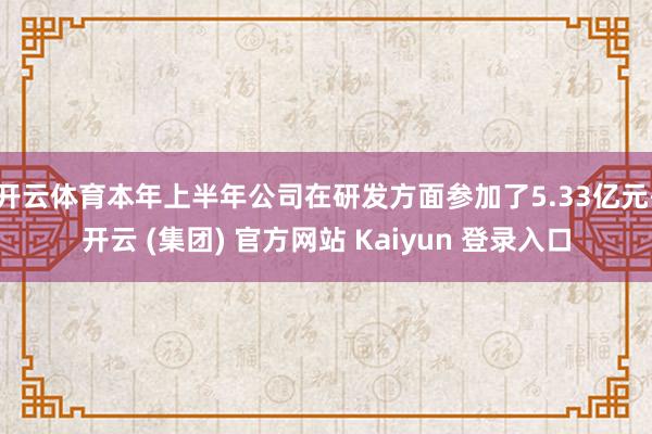 开云体育本年上半年公司在研发方面参加了5.33亿元-开云 (集团) 官方网站 Kaiyun 登录入口